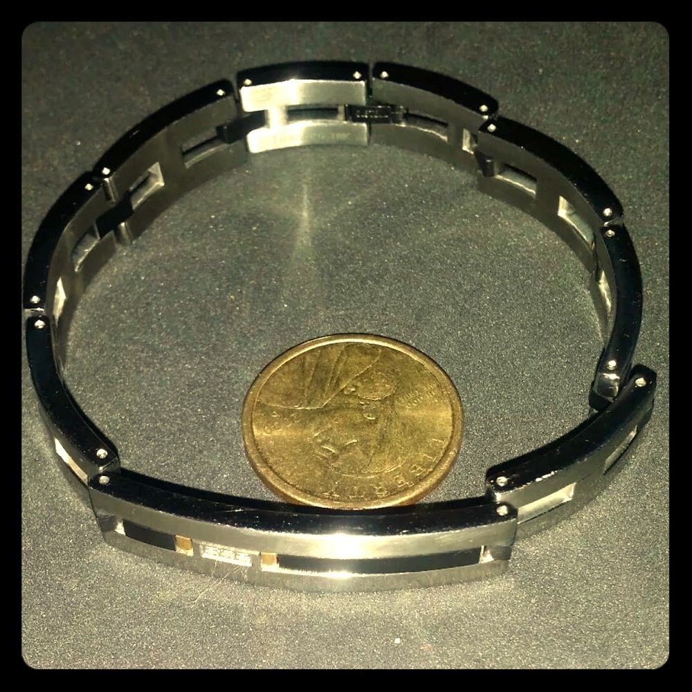 Men's Bracelet Titanium, 18K Diamond's Accents an